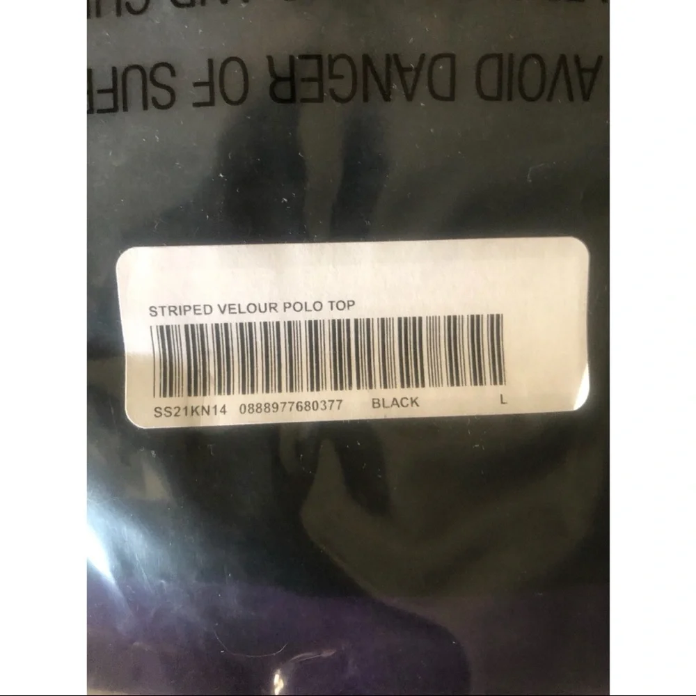 SUPREME STRIPE VELOUR POLO / SIZE LARGE - Picture 7 of 7